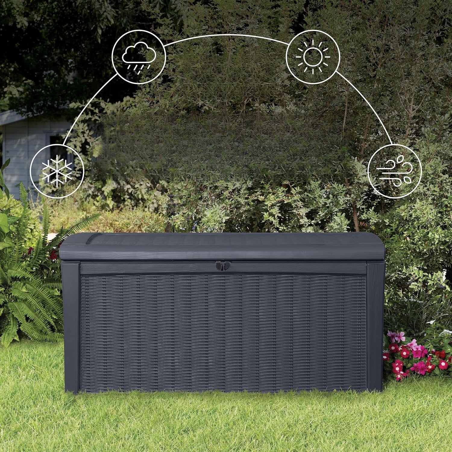 Grey 110 Gallon Waterproof Patio Storage Box