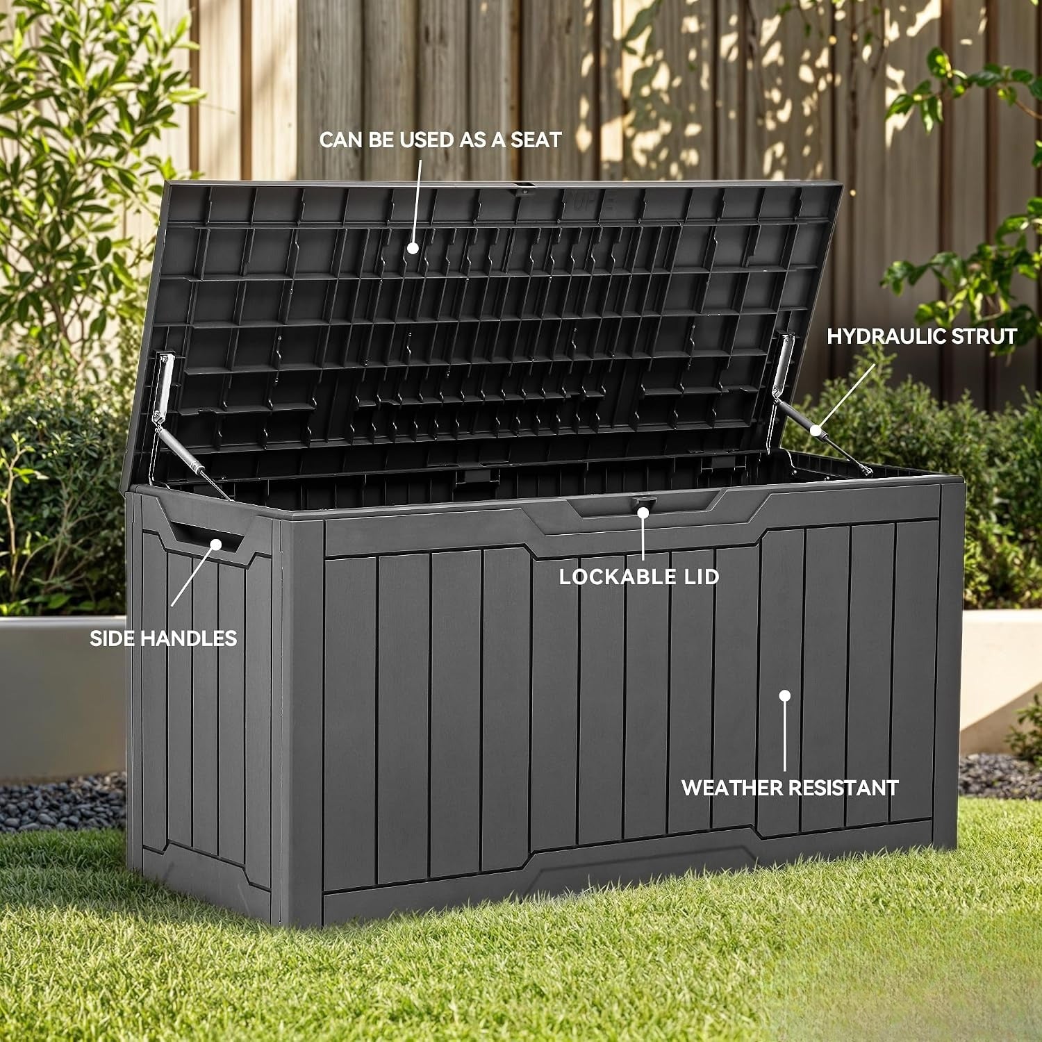 80 Gallon Lockable Waterproof Outdoor Storage Box