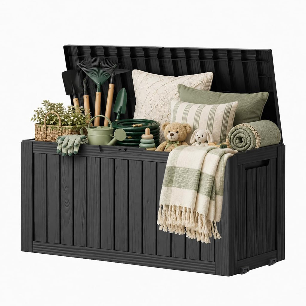 Black Wheeled 100 Gallon Outdoor Storage Box