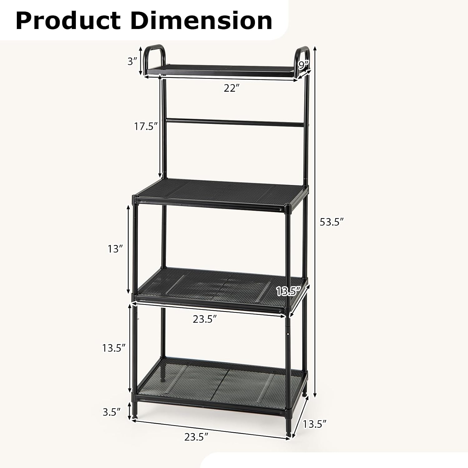 4-Tier Metal Kitchen Storage Stand