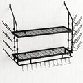 Black 2-Tier Wall Mount Pot Rack