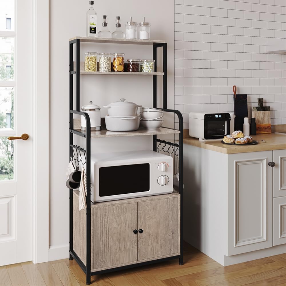 4-Tier Kitchen Rack With Cabinet Hooks