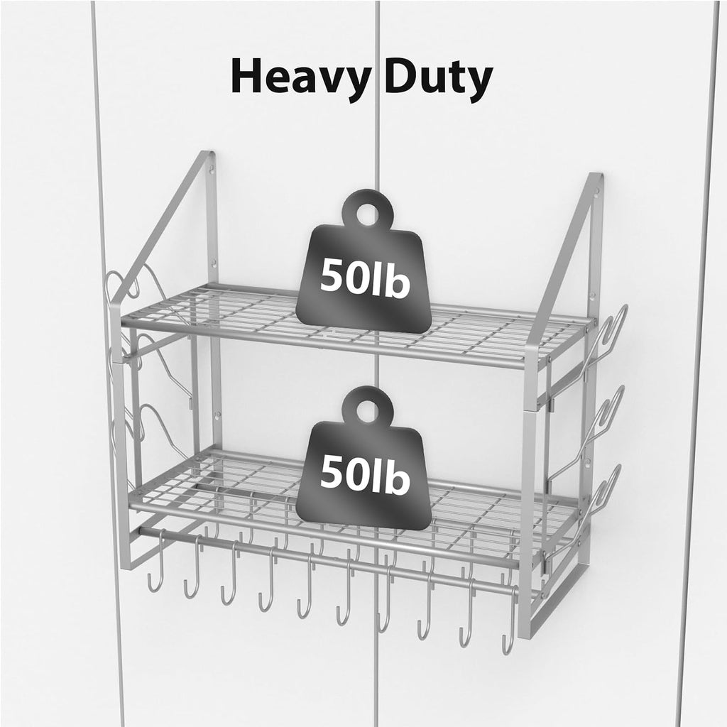 2-Tier Wall Cookware Storage Rack