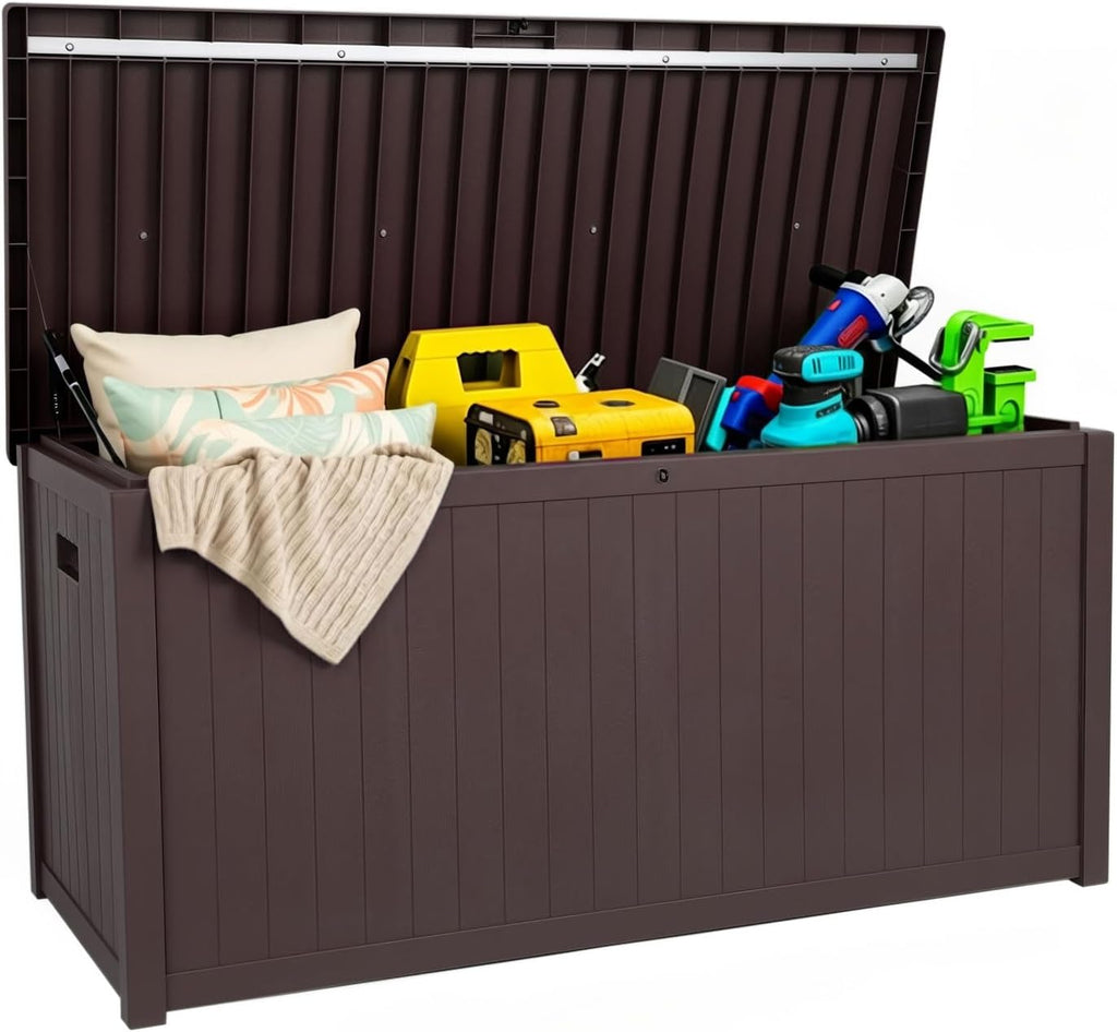 120 Gallon Lockable Waterproof Outdoor Storage Box