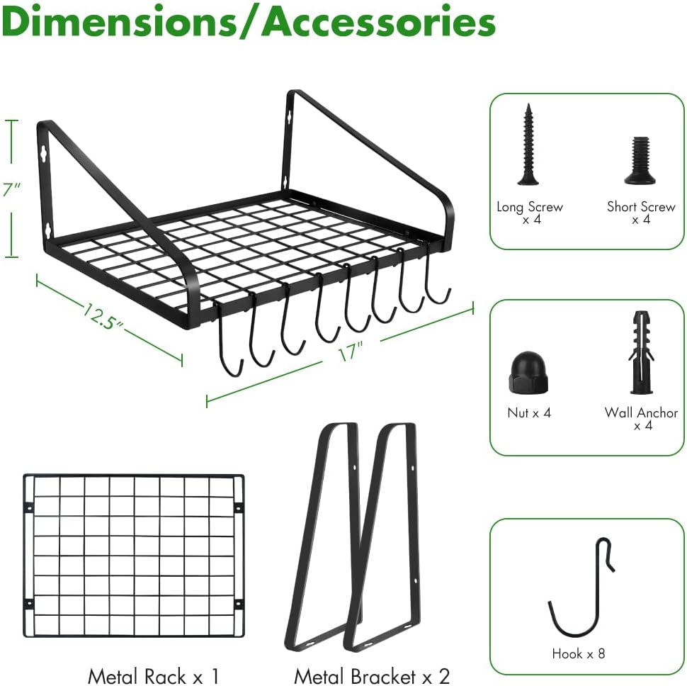 Wall Mounted Cookware Storage Rack