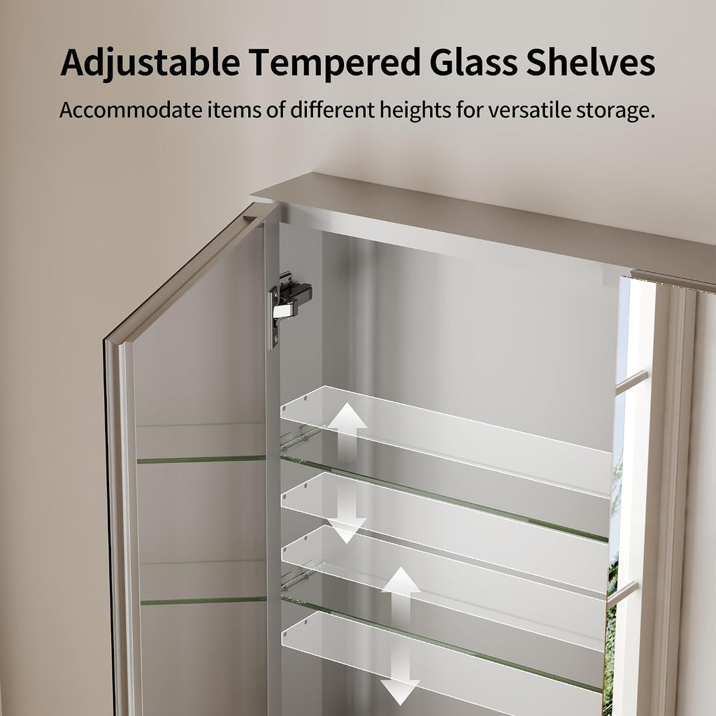 Frameless Mirrored Bathroom Storage Cabinet