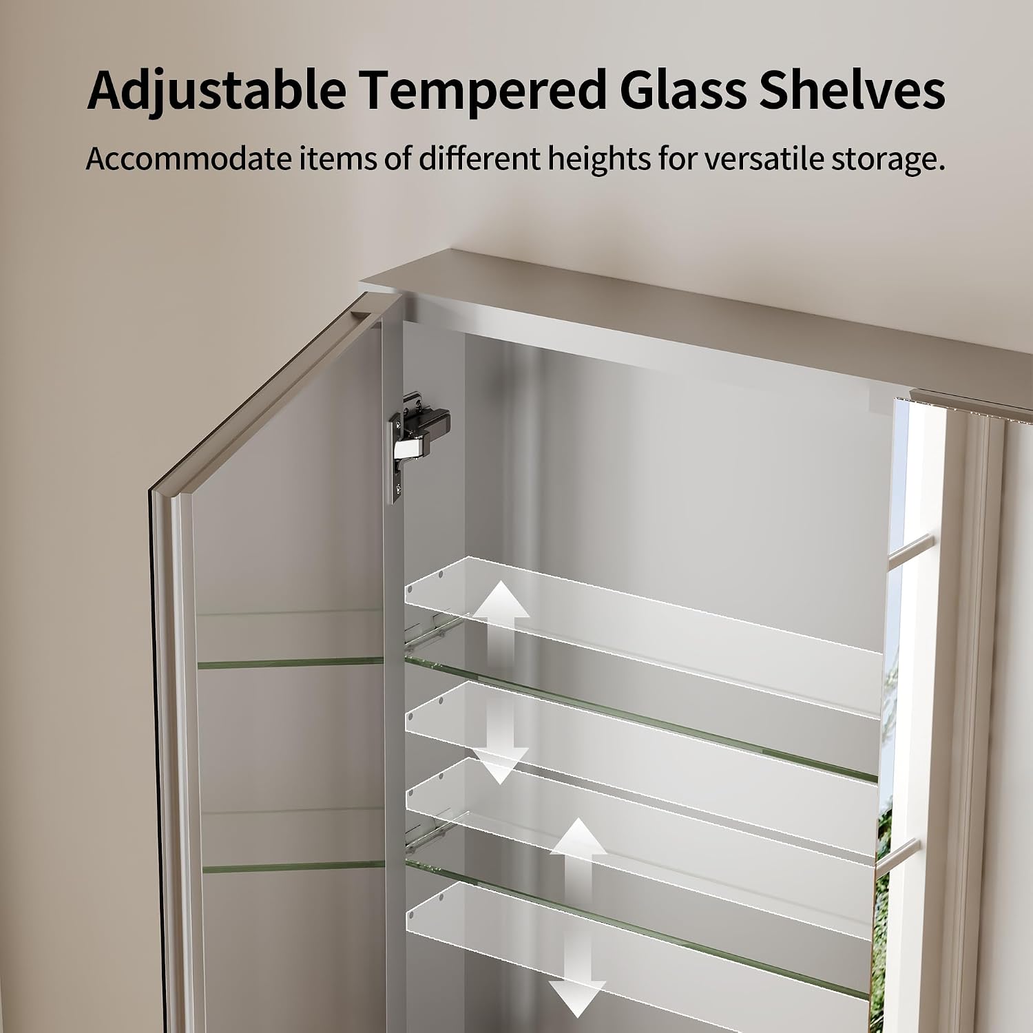 Frameless Mirrored Bathroom Storage Cabinet