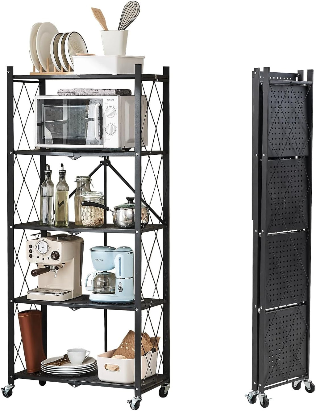 Foldable Wheeled Heavy Duty Storage Shelf