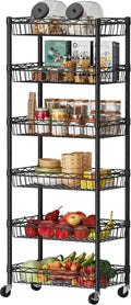 6-Tier Wheeled Adjustable Metal Shelf