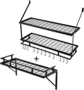 Matte Black Kitchen Pot Storage Rack Set