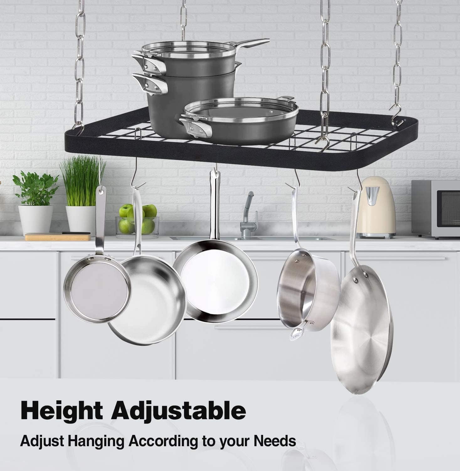 Wall Mount Kitchen Pot Storage Rack