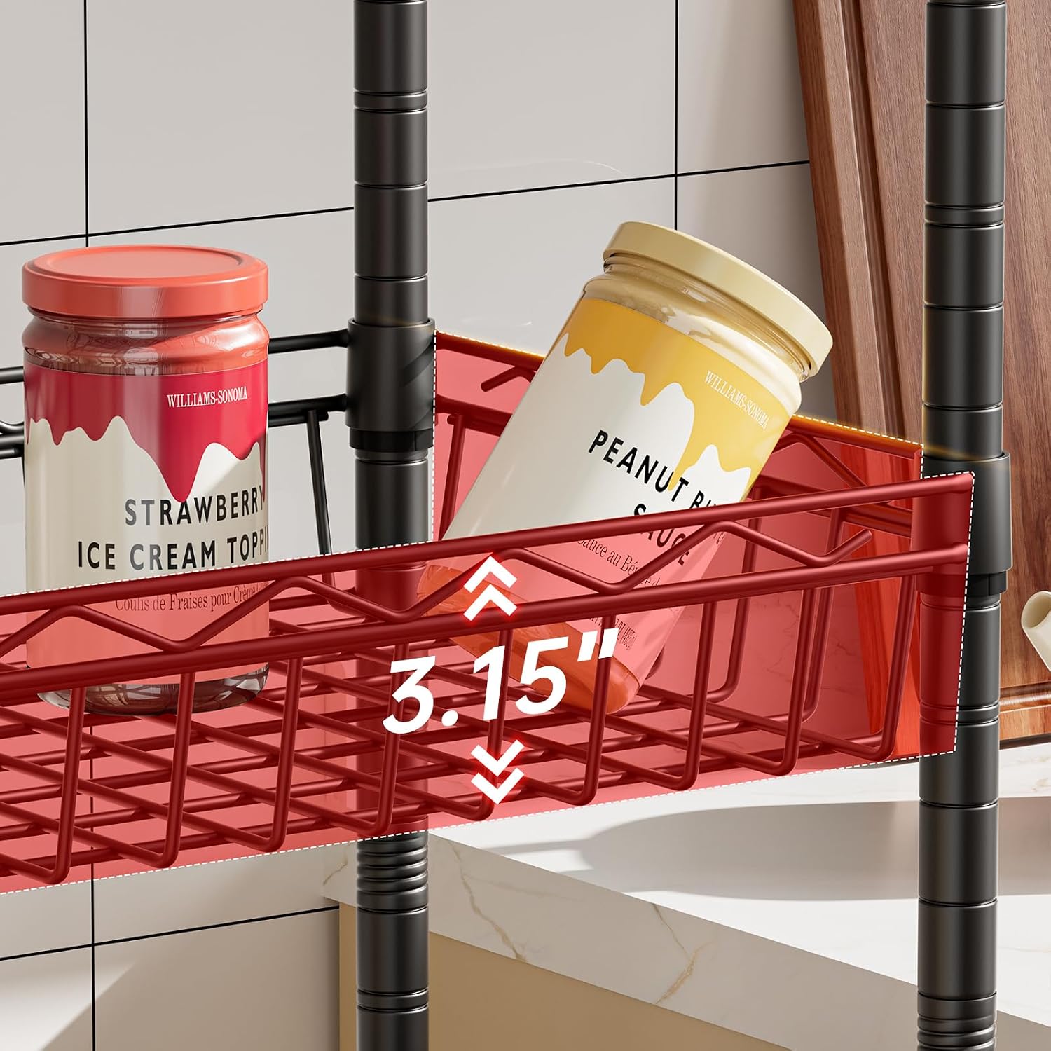 6-Tier Wheeled Adjustable Metal Shelf
