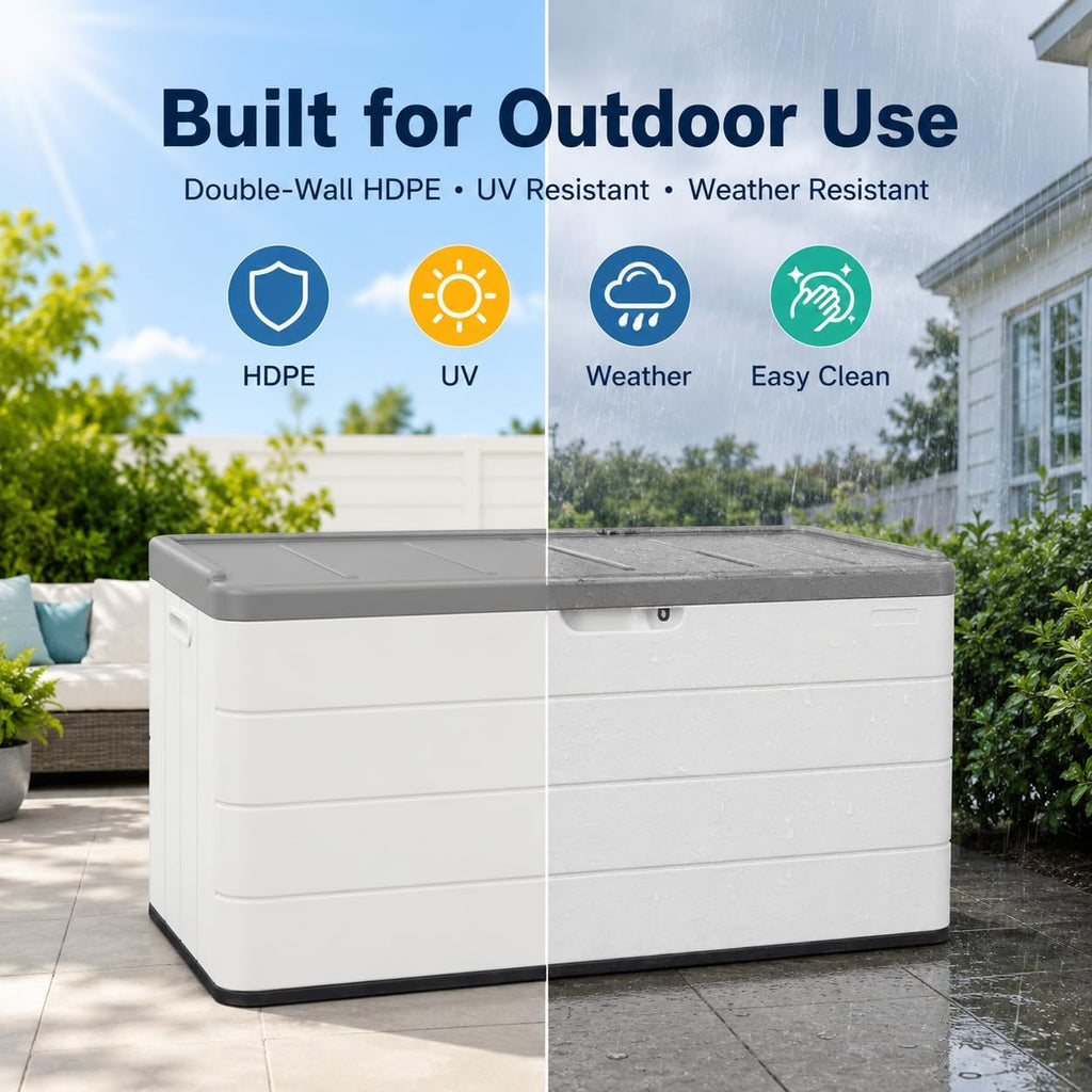 110 Gallon HDPE Waterproof Outdoor Storage Box
