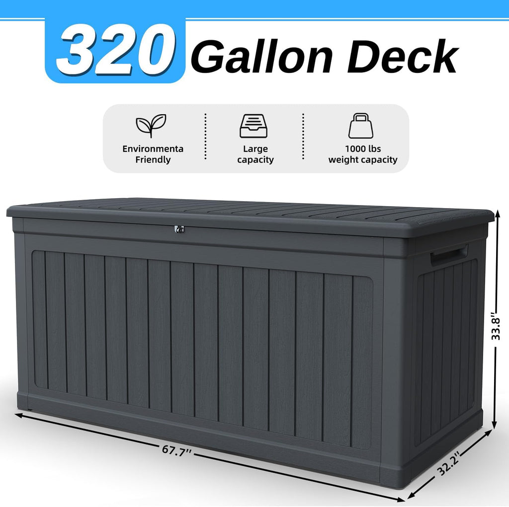Black Large Waterproof Outdoor Storage Box