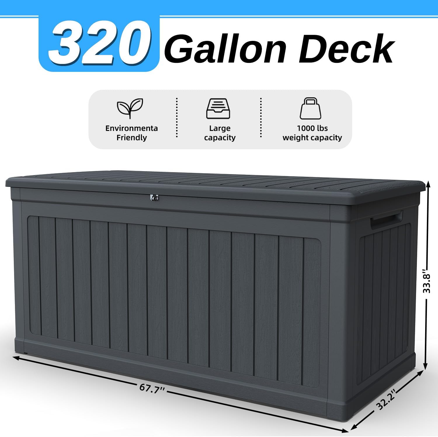 Black Large Waterproof Outdoor Storage Box