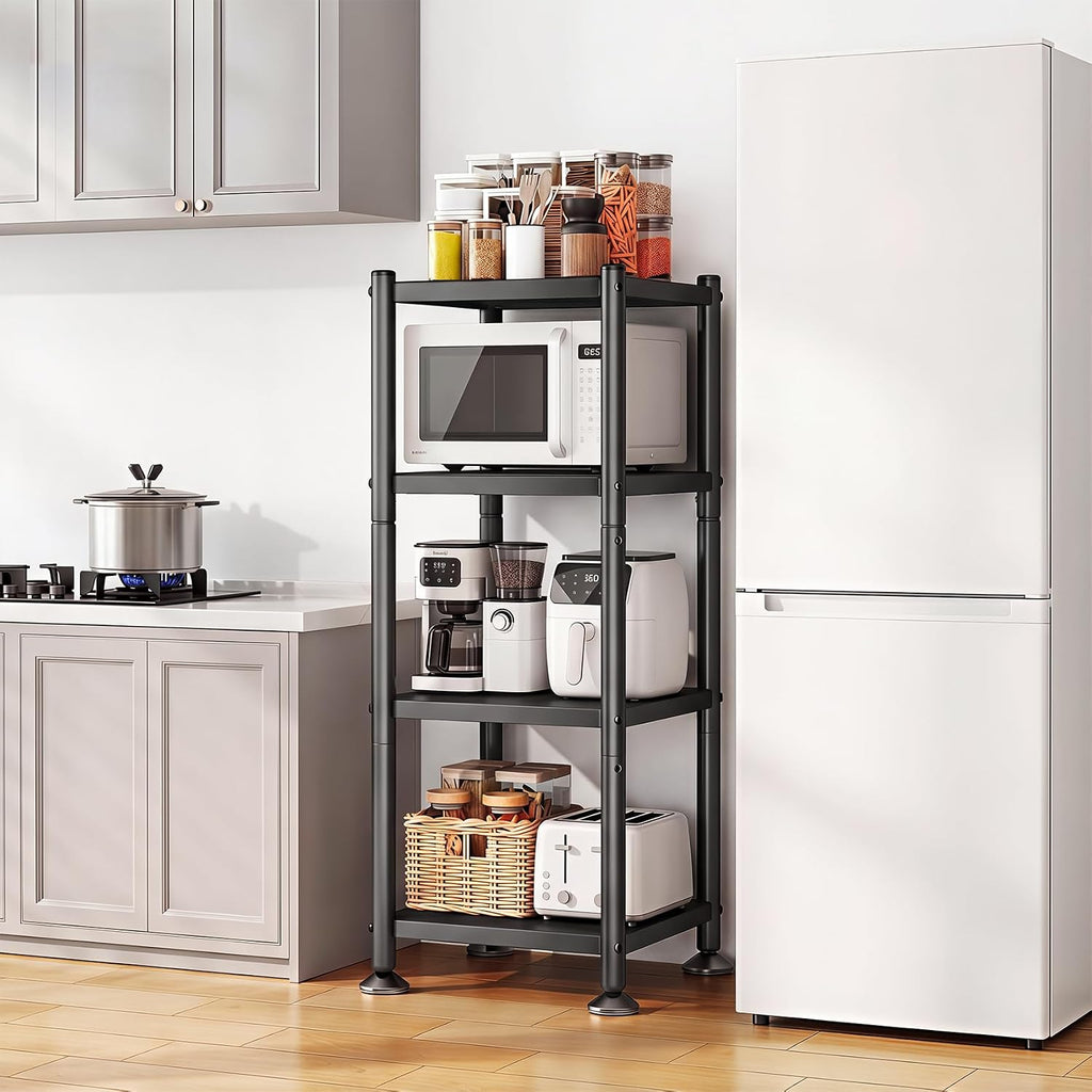 4-Tier Wheeled Adjustable Metal Shelf