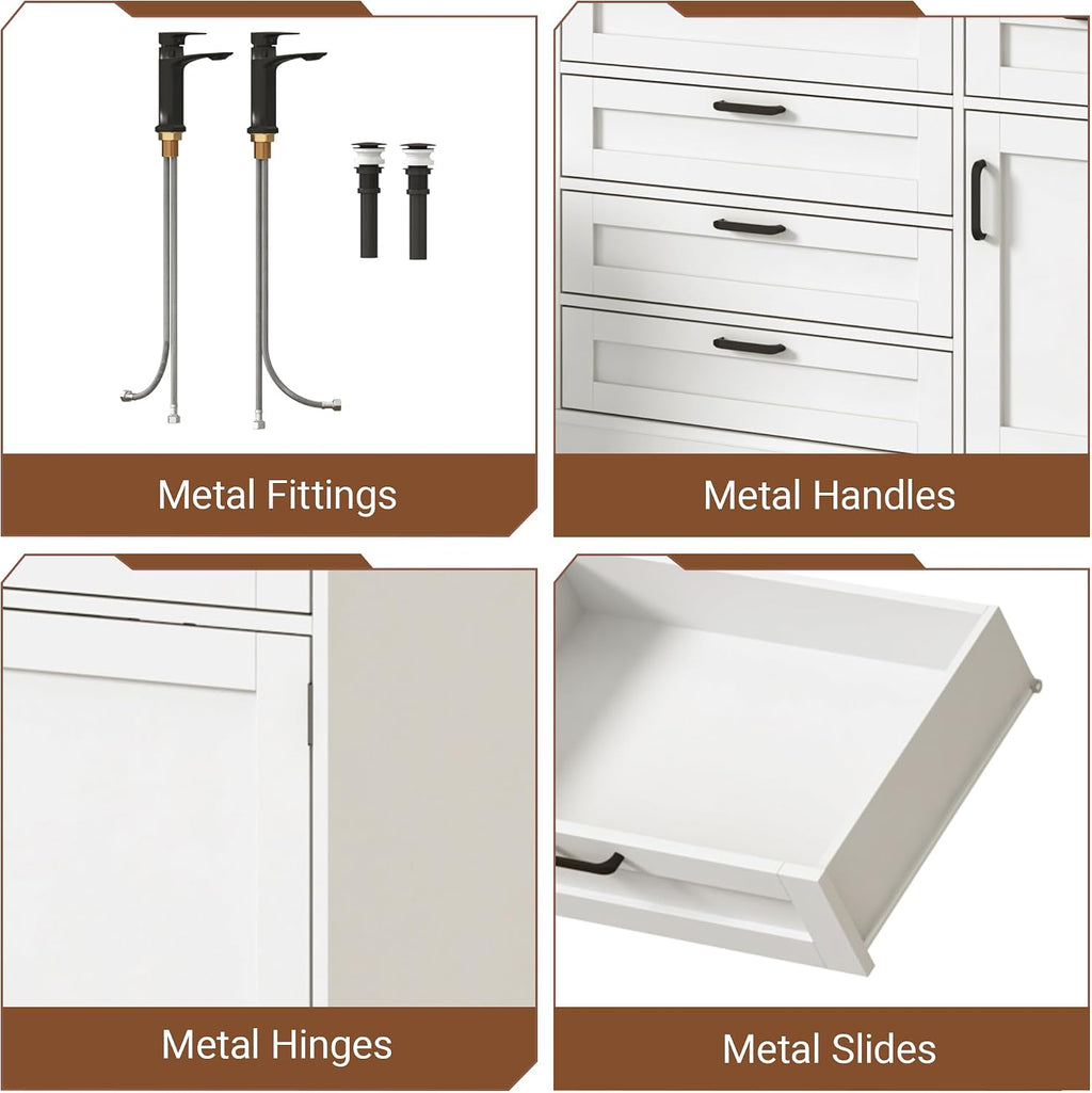 White Freestanding Double Sink Vanity