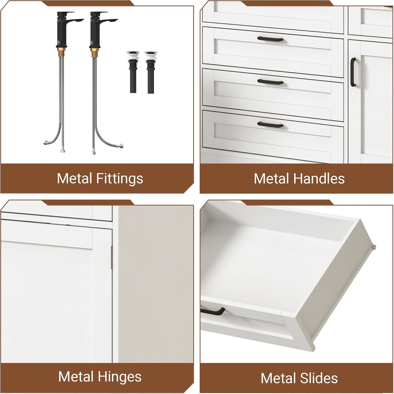 White Freestanding Double Sink Vanity