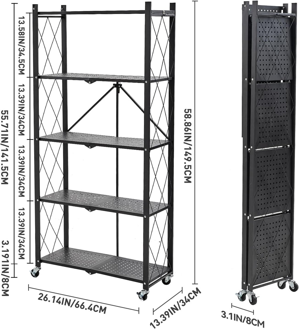 Foldable Wheeled Heavy Duty Storage Shelf