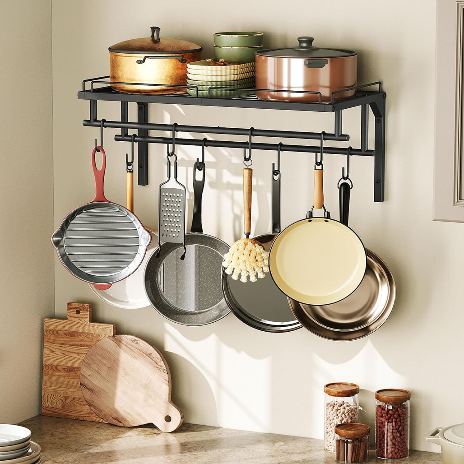 Wall Mounted Kitchen Cookware Rack