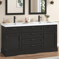 Black Freestanding Double Sink Vanity Cabinet