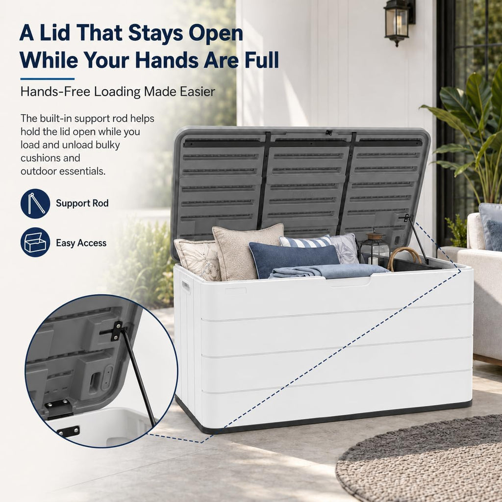 110 Gallon HDPE Waterproof Outdoor Storage Box