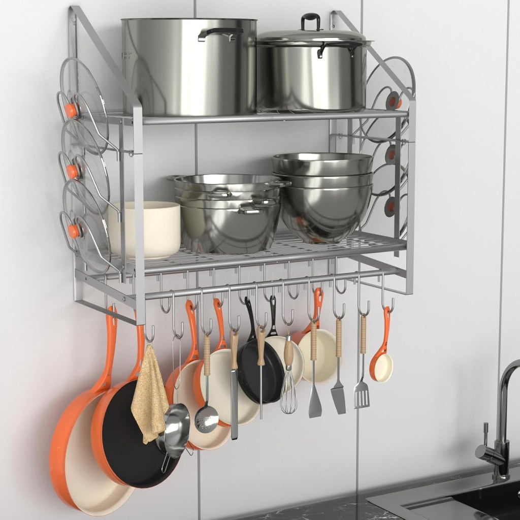 2-Tier Wall Cookware Storage Rack