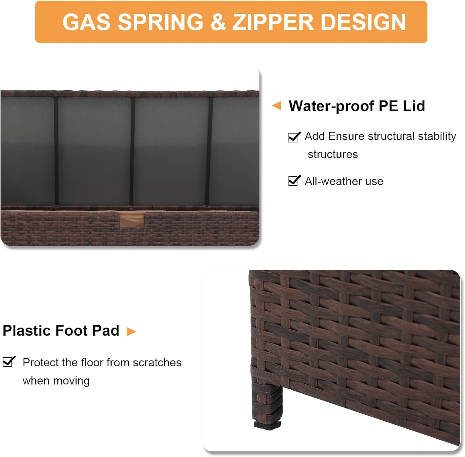 Brown Wicker Large Outdoor Storage Box