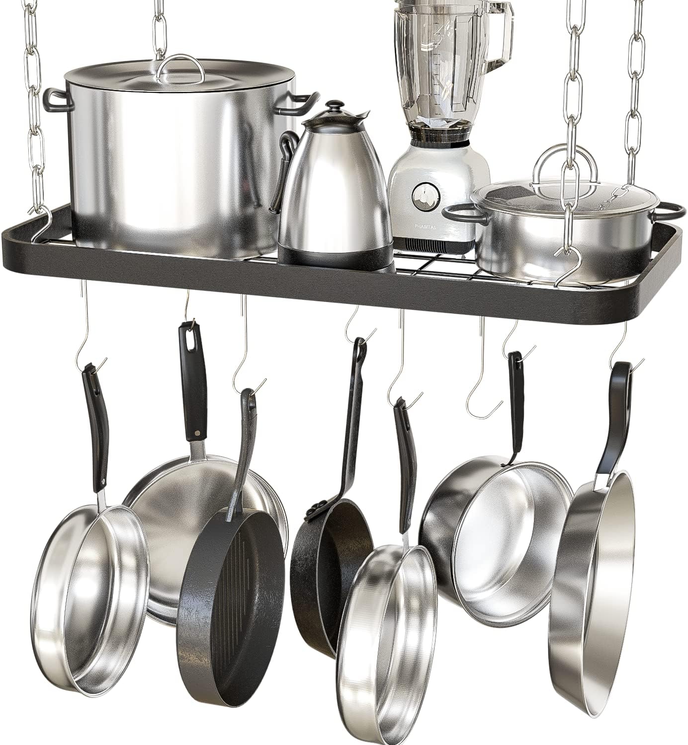 Wall Mount Kitchen Pot Storage Rack