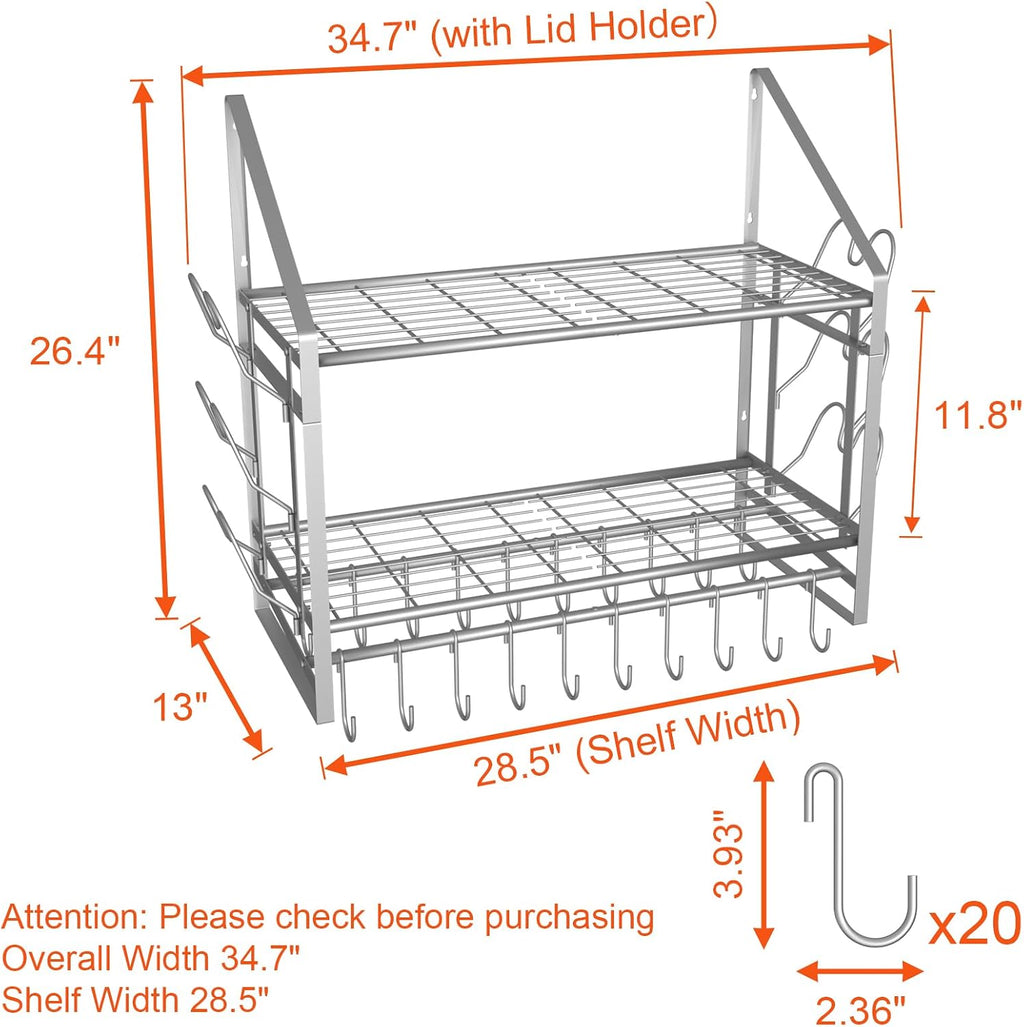 2-Tier Wall Cookware Storage Rack