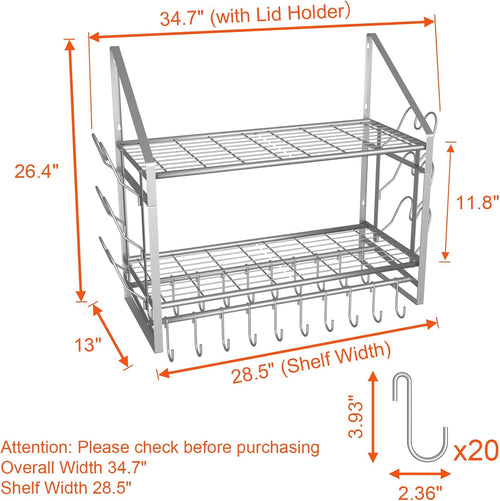 2-Tier Wall Cookware Storage Rack