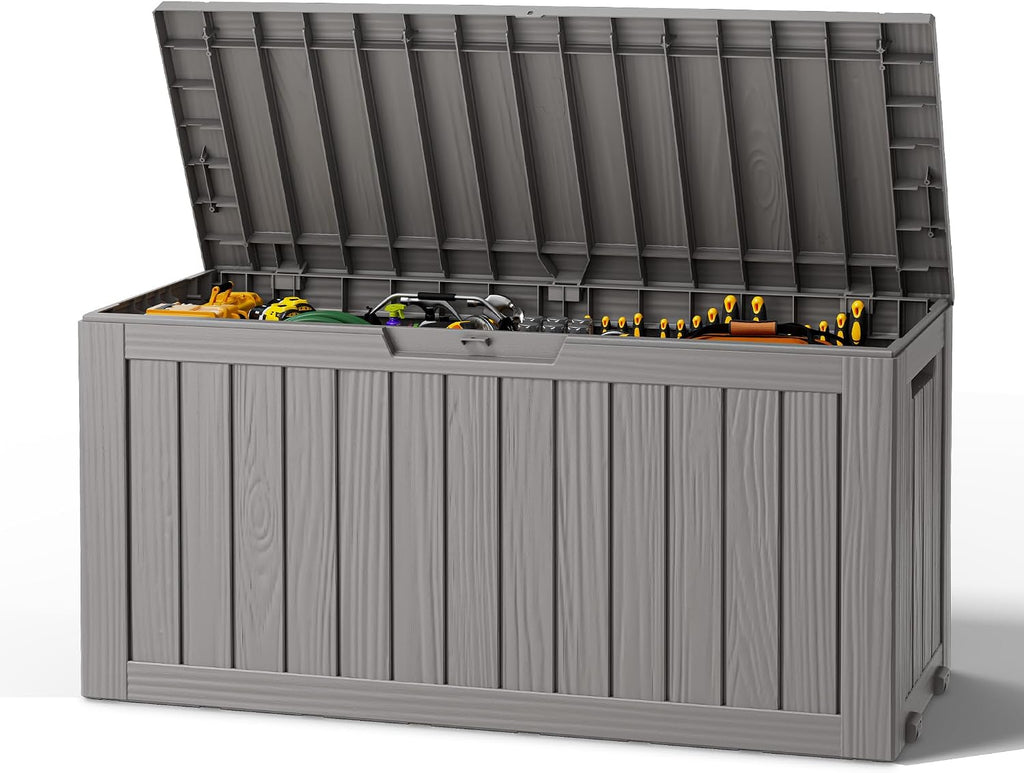 Grey 85 Gallon Lockable Waterproof Storage Box