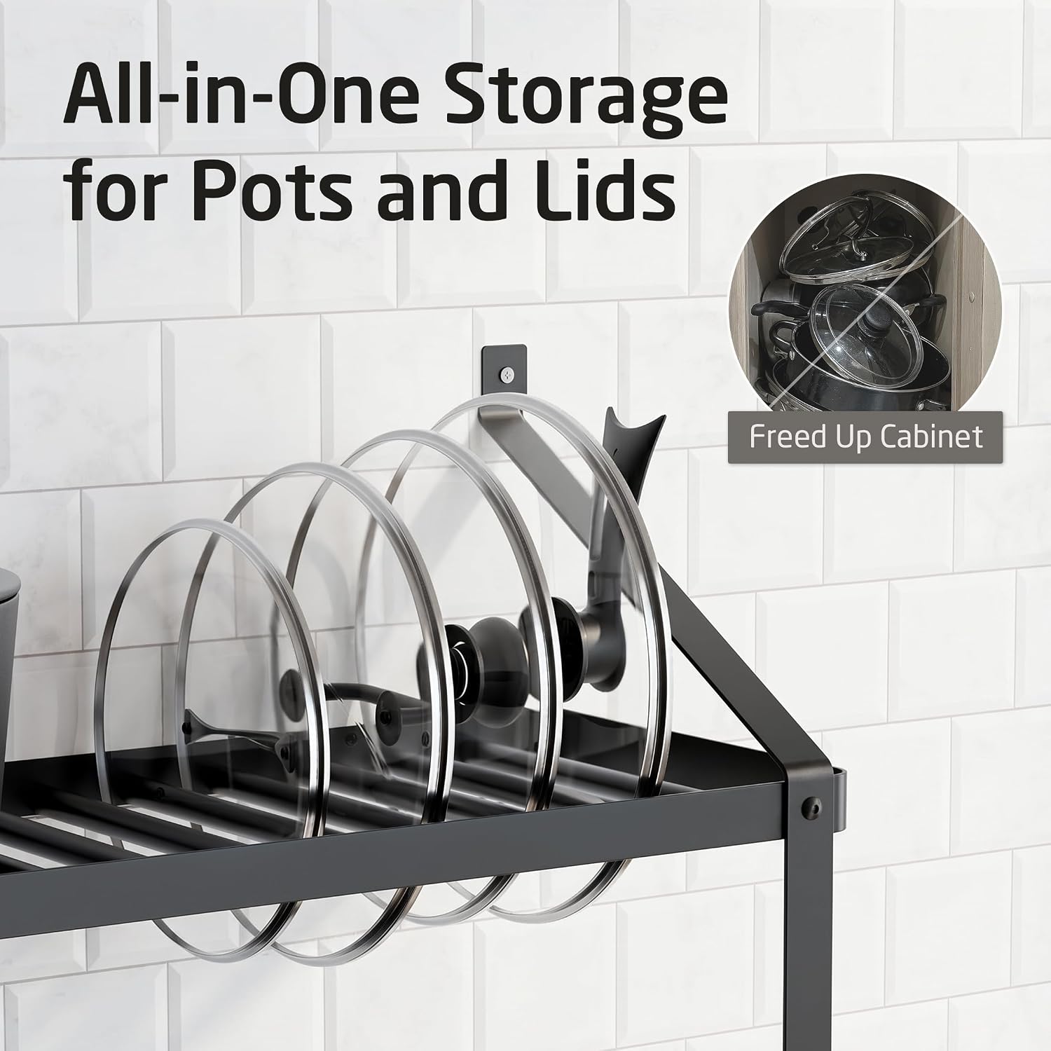 Heavy Duty Wall Pot Rack With Hooks