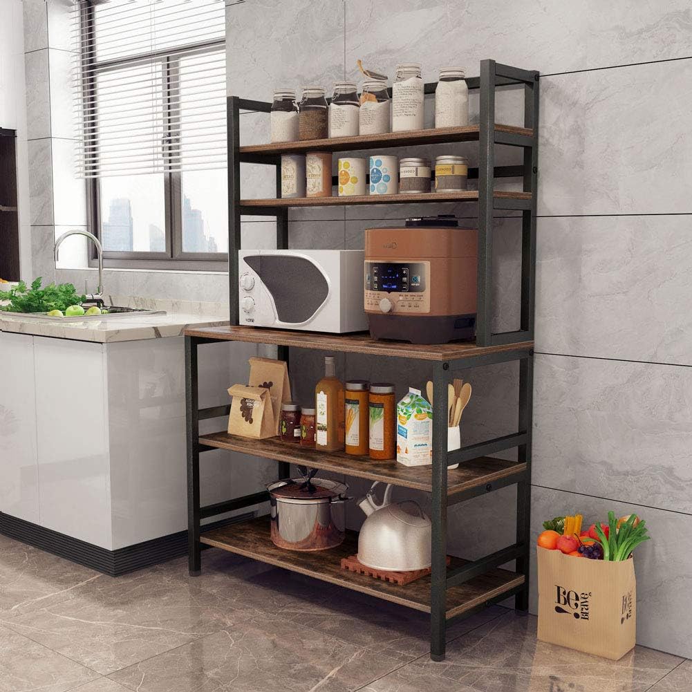 5-Tier Kitchen Storage Rack With Hutch