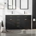 Black Double Sink Bathroom Vanity Set