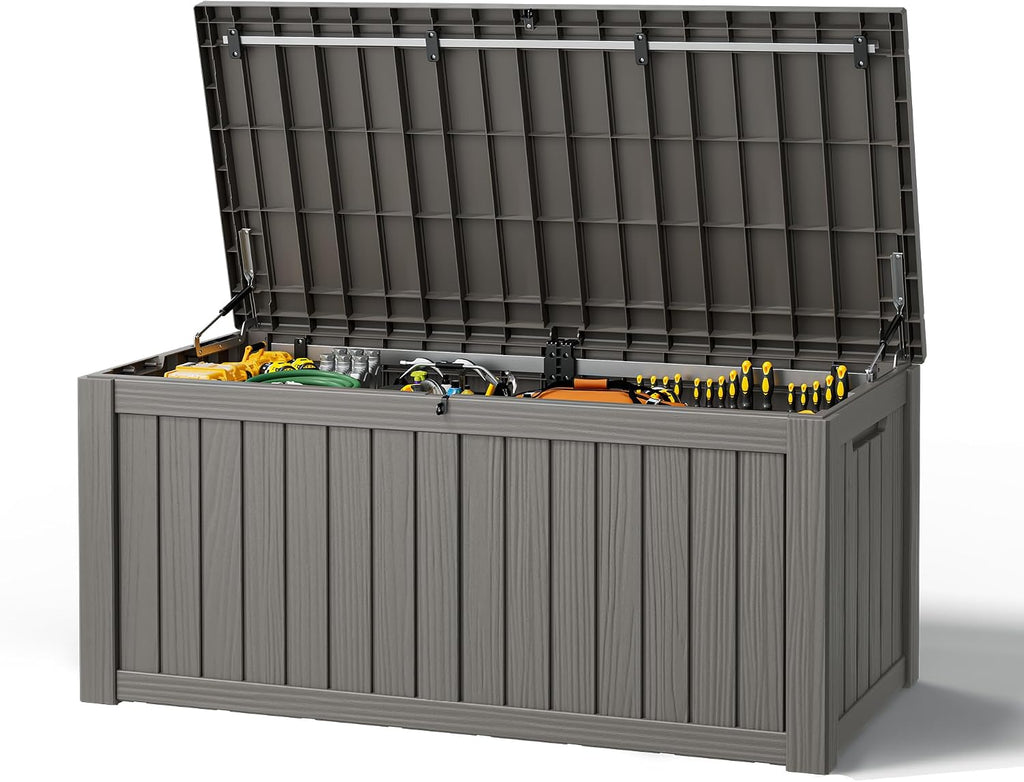 Grey 85 Gallon Lockable Waterproof Storage Box