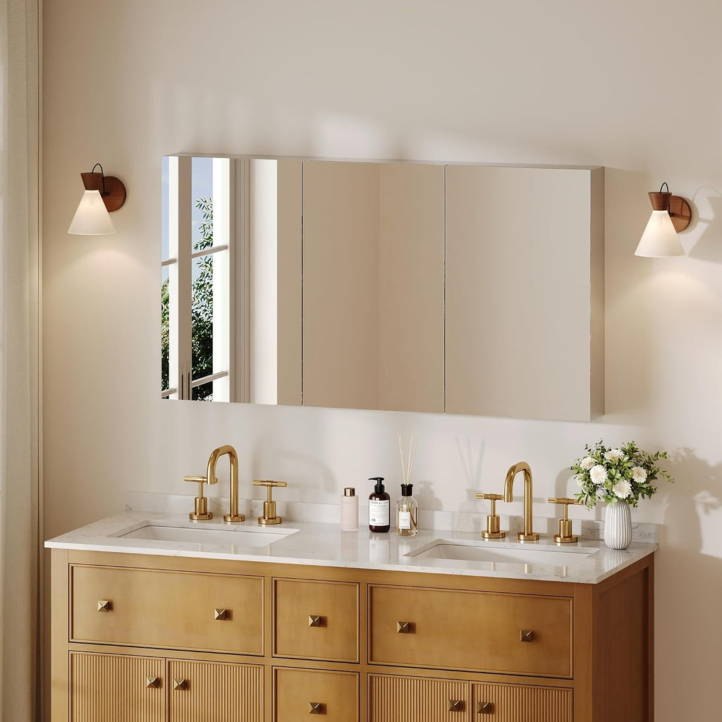 Frameless Mirrored Bathroom Storage Cabinet