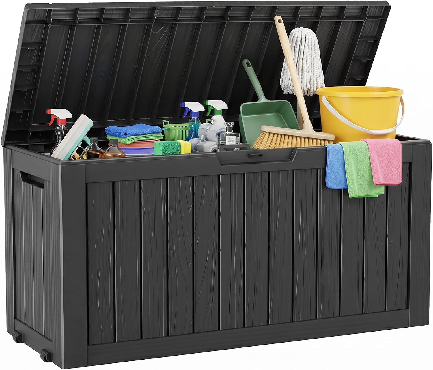 Black Wheeled 100 Gallon Outdoor Storage Box