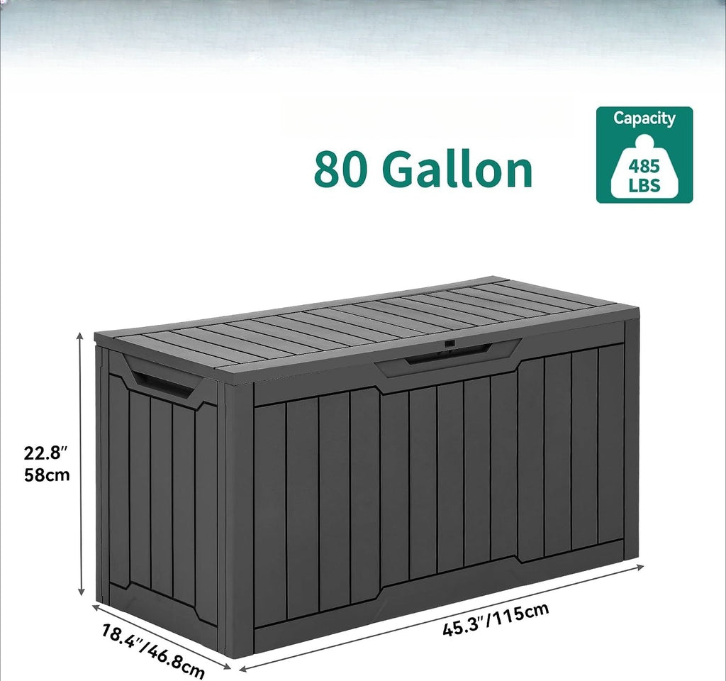 80 Gallon Lockable Waterproof Outdoor Storage Box