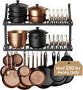 Heavy Duty Wall Pot Rack With Hooks