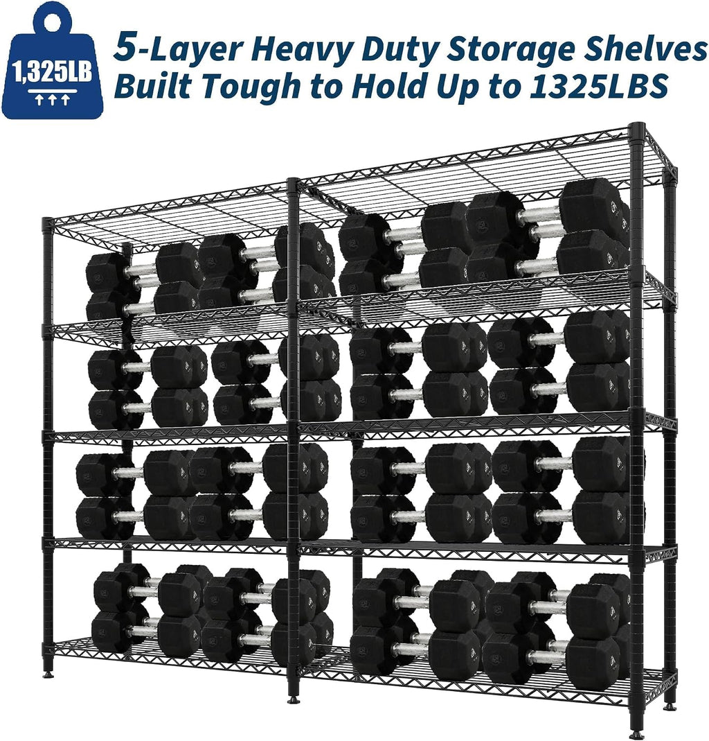 5-Tier Tall Metal Garage Storage Shelf