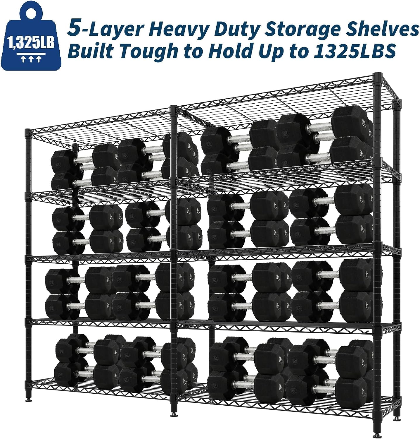 5-Tier Tall Metal Garage Storage Shelf