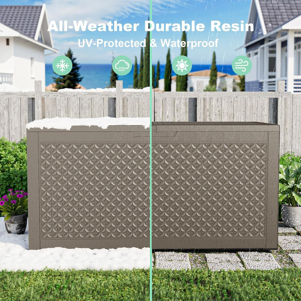 Grey 110 Gallon Weatherproof Storage Box