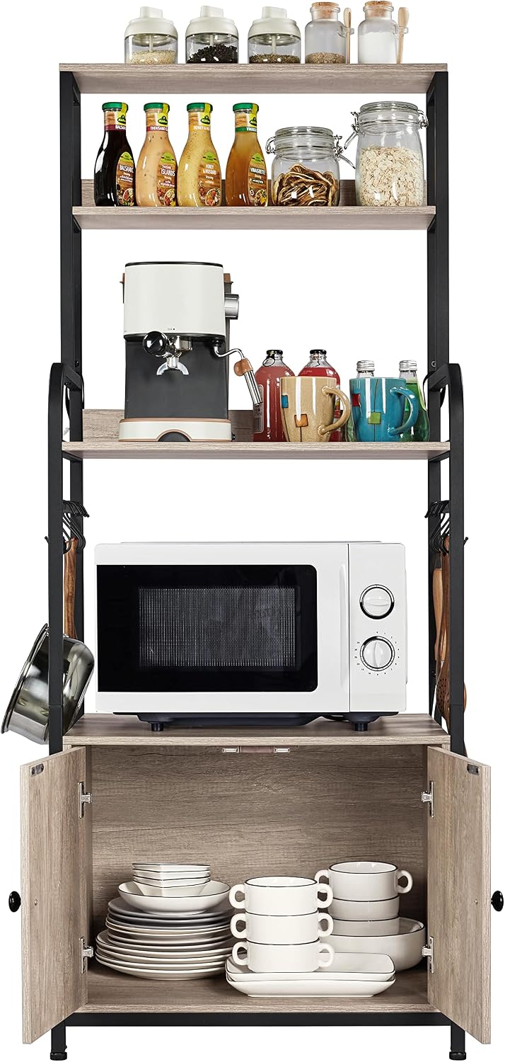 4-Tier Kitchen Rack With Cabinet Hooks