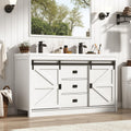 White Farmhouse Double Sink Vanity Set