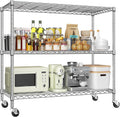 Mobile 3-Tier Heavy Duty Metal Storage Shelf