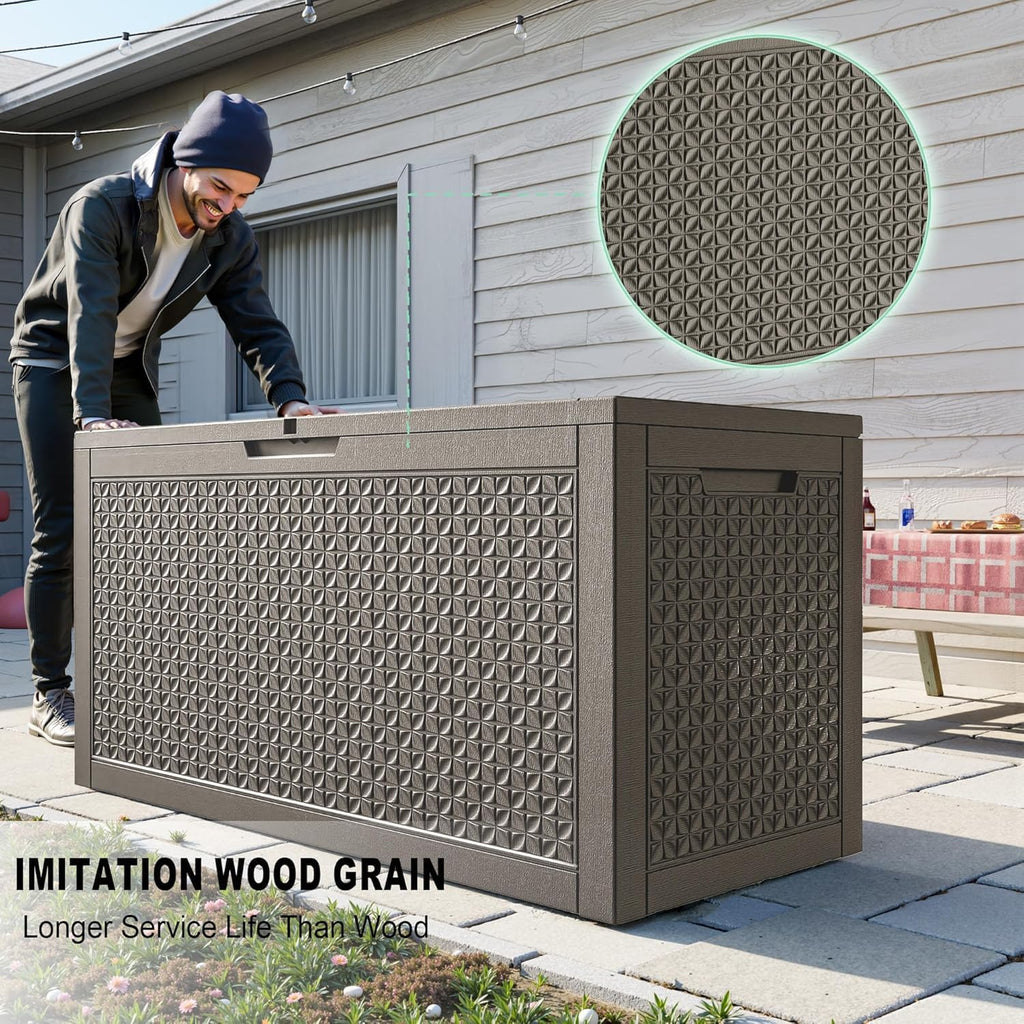 Grey 110 Gallon Weatherproof Storage Box