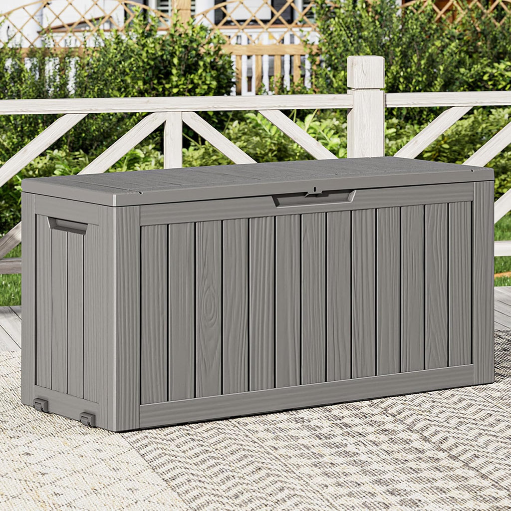 Grey 85 Gallon Lockable Waterproof Storage Box