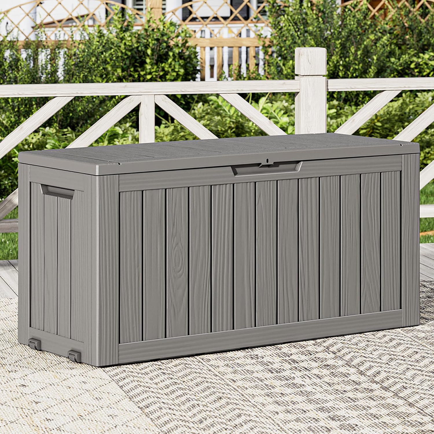 Grey 85 Gallon Lockable Waterproof Storage Box