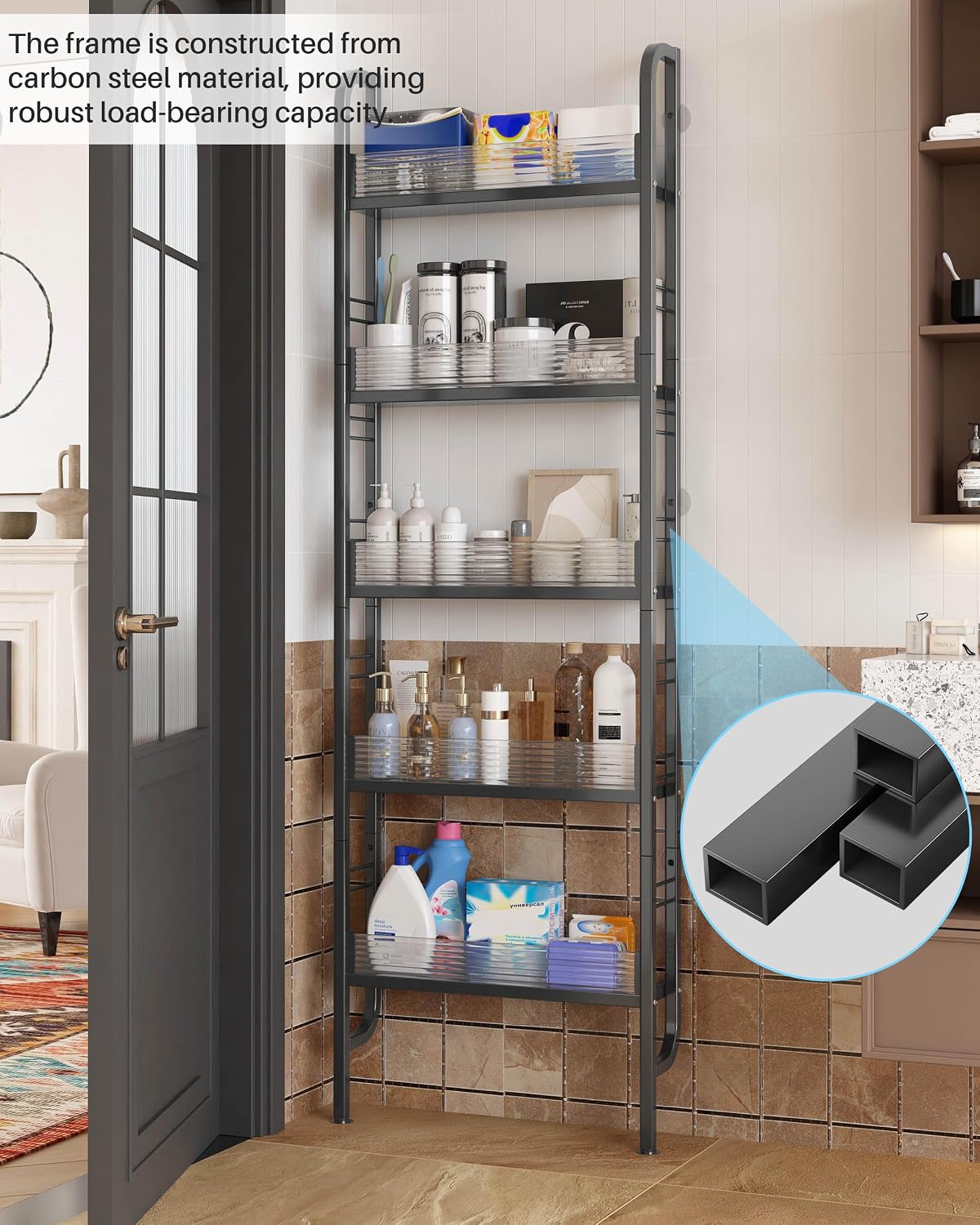 Slim 5-Tier Space Saving Storage Rack